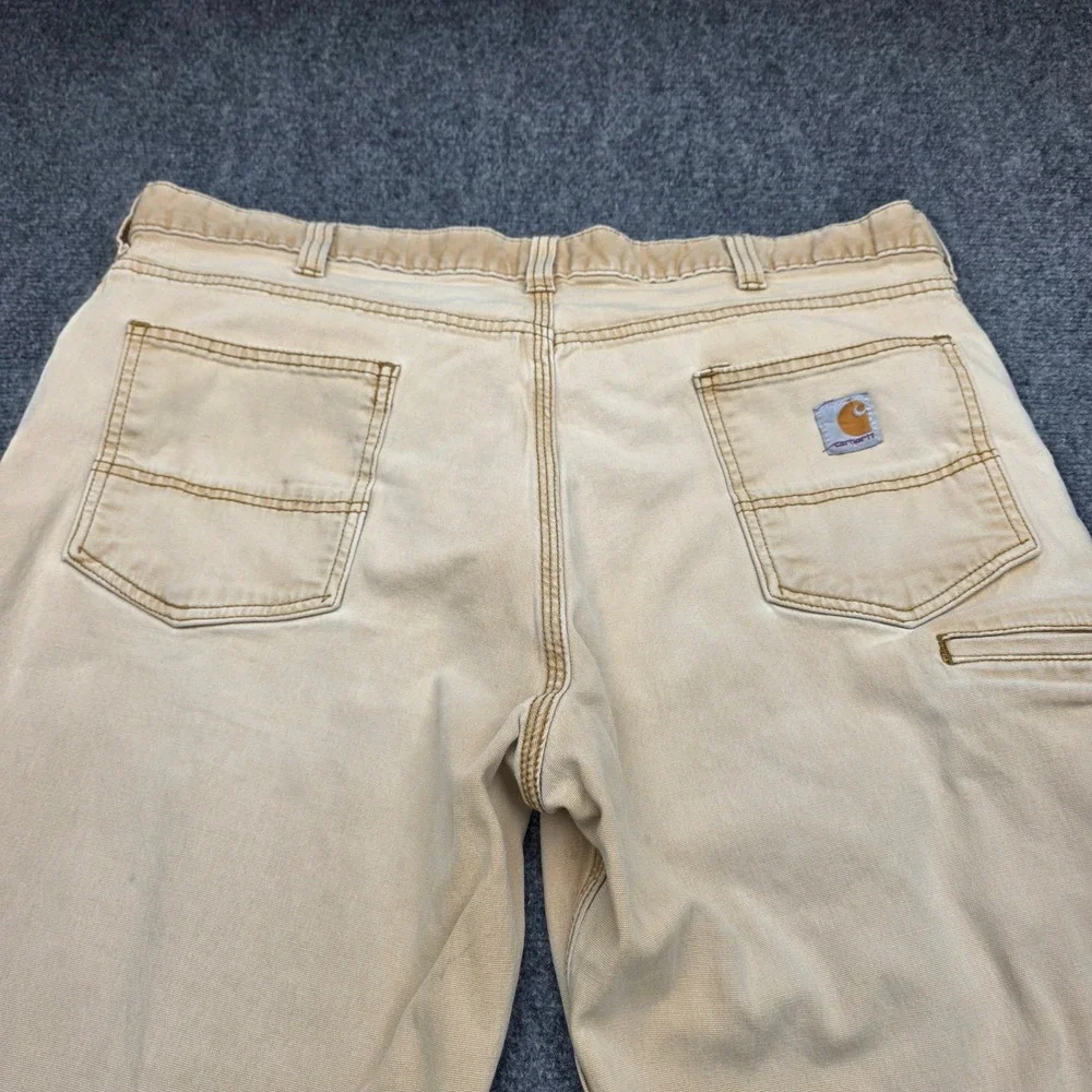 Carhartt Rugged Flex Relaxed Fit Canvas Work Pants Mens 42x30 Tan Khaki 102517